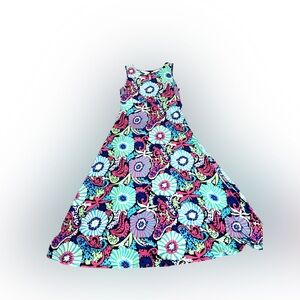 Talbots Sleeveless Maxi Dress Large Multicolor Paisley Floral Print